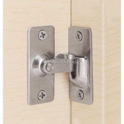 High Quality 4PCS Stainless Steel Door Hasps 90 Degree Right Angle Door Buckle Hook Lock Sliding Door Bolt Lock Hardware