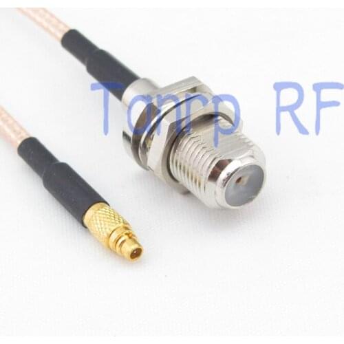10pcs 6in MMCX male plug to F female jack RF adapter connector 15CM Pigtail coaxial jumper cable RG316 extension cord