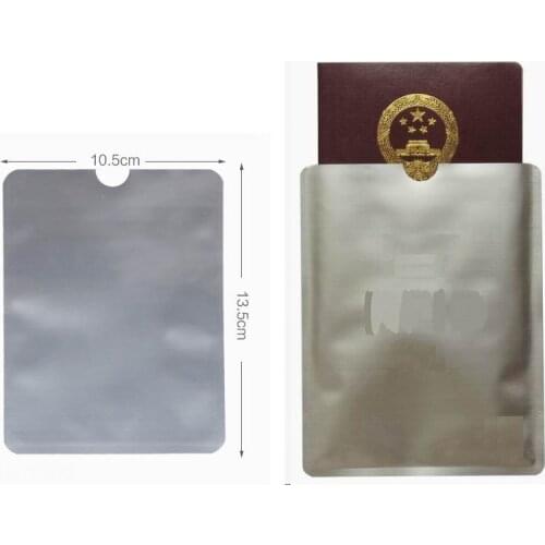 1000 PCS Vertical Blank New Anti Theft Passport Protector holder RFID Blocking Aluminum Safety Sleeve Shield 13.5x10.5 cm