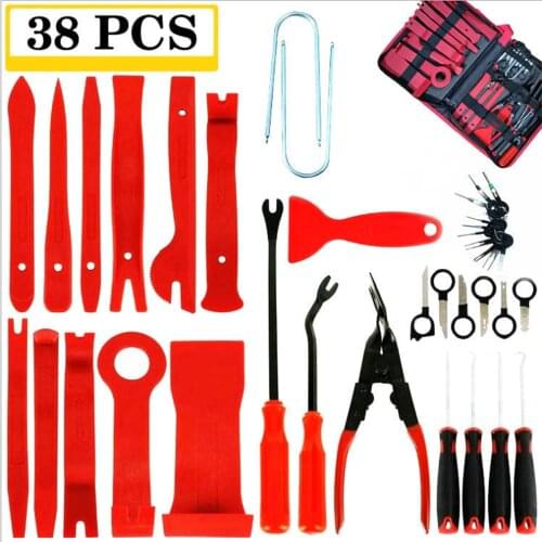 11/19/38pcs Hand Tools Removal Tool Kit Car Panel Disassembly Tool Set Car Door Panel Removal Tool Audio Disassembly Tool Kit