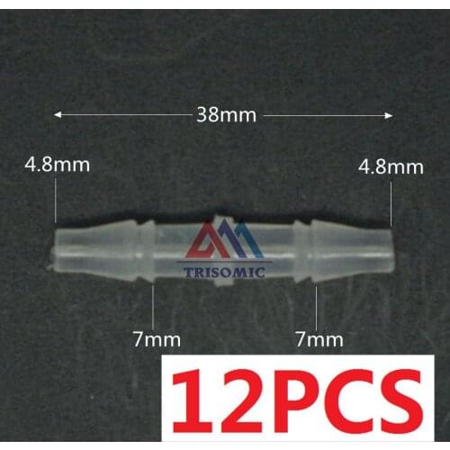 12 pieces 4.8mm Straight Connector Plastic Fitting Barbed Connector PP Hose PVC Tube Joiner Fitting Aquarium Tank