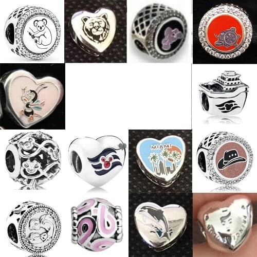 2019 NEW 100% 925 Sterling Silver Stick People Koala Bee Animal Series Charm Fit DIY Women Bracelet Fashion Original Jewelry