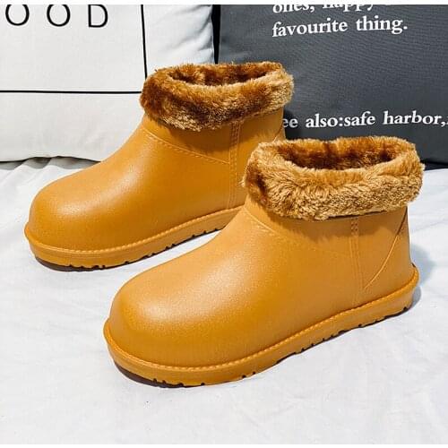 2021 Men Winter Boots Fleece Warm Lining Waterproof Shoes Light Weight Fashion Snow Boots Brown Ankle Shoes Outdoor Sneakers
