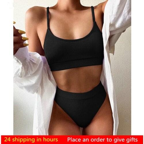 2021 Solid Swimsuit Women New Sexy Bikini Swimwear Push Up Bikini Set Brazilian Bathing Suit Summer Beach Wear Swimming Suit