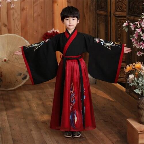 2021 Boys School Uniform Suit Hanfu Movie Stage Performance Wear Children Ancient Chinese Style Costumes Tang Dynasty Costumes