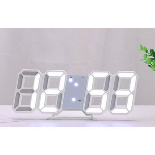 3D LED Digital Alarm Clock Brightness Adjustable Electronic Wall Hanging Clock