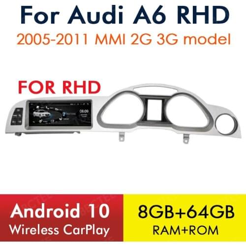 Android 9.0 4+64GB Car Multimedia Player For Audi A6 C6 4f 2005~2011 MMI 2G 3G RHD Car GPS Navigation Navi stereo touch monitor