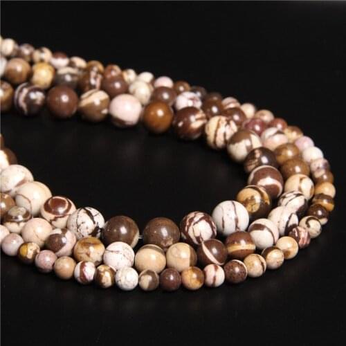 Natural Stone Beads Australian Zebra Jaspers 6 8 10 mm Loose Spacer Round Bead For Jewelry Making DIY Men Bracelet Necklace
