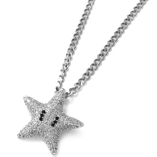 BWAVKE Iced Out Mini Stars Pendant Bling AAA Zircon Necklace For Men Women Gifts Fashion Hip hop Jewelry