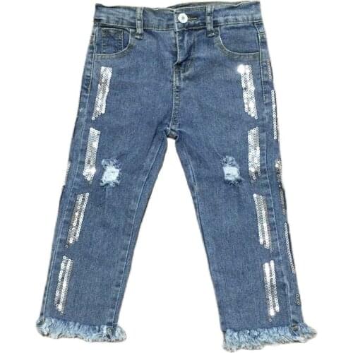 GirlyMax Fall Winter Girls Long Sequins Jeans