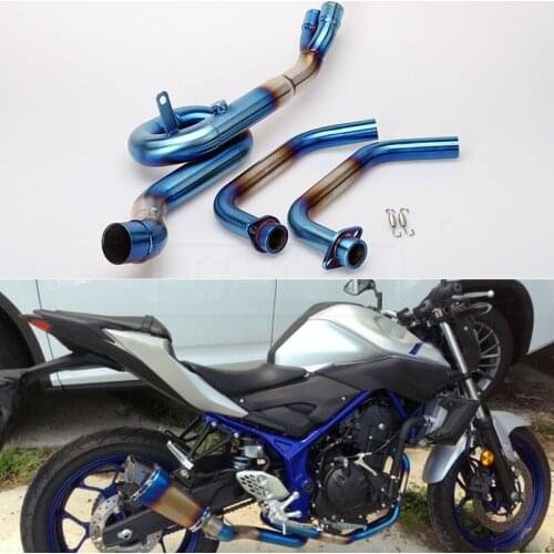 Motorcycle Exhaust Muffler Middle Pipe and Front Link Pipe Full System For Yamaha R25 2014 2015 2016 R3 2015 2016 YZFR25 YZFR3