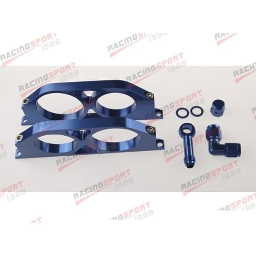 50mm&60mm ID Dual Double Billet Fuel Pump Filter Mounting Bracket Clamp Kit Blue/Black