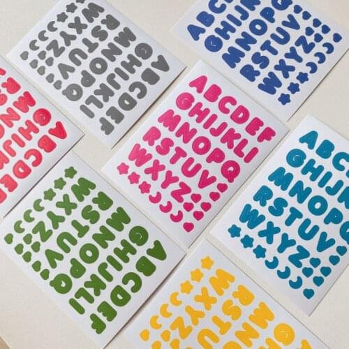 Ins Color English Alphabet Cute Stickers Stars Moon Children Letter Literacy Paster Stationery Creative Diy Decorative Sticker
