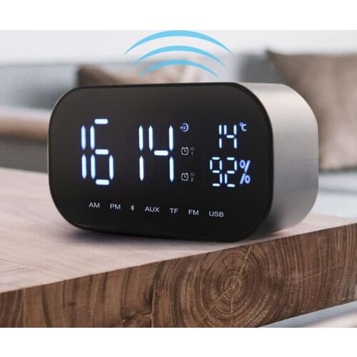 Trendy Style Portable Wireless Bluetooth Speakers LED Alarms Clock Radio Digital Display Home Car Bass Speaker FBE3