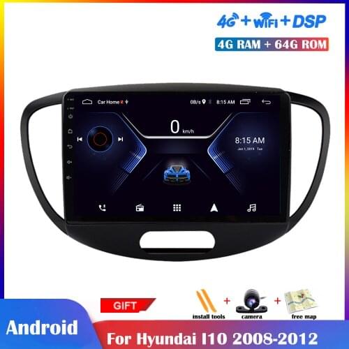 10.1inch Android Multimedia Player For Hyundai I10 2008-2012 Car Radio Stereo Navigation Touch IPS Screen Bluetooth DSP Wifi
