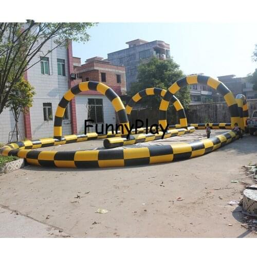 Inflatable go kart race track outdoor game,giant inflatable air track for car race, inflatable zorb ball track for sale