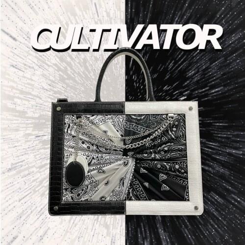 Original trend crocodile pattern cashew flower silk scarf temperament messenger portable tote bag shoulder bag handbags