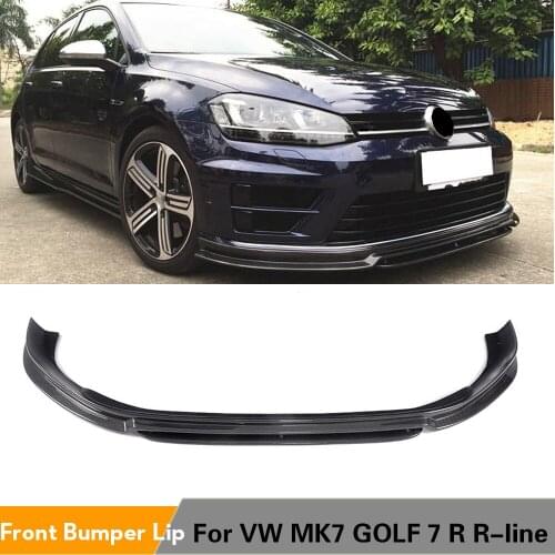 2PCS/Set Carbon Fiber Front Bumper Lip Spoiler Splitters for Volkswagen VW GOLF 7 VII MK7 R R-LINE Hatchback 2014 - 2017