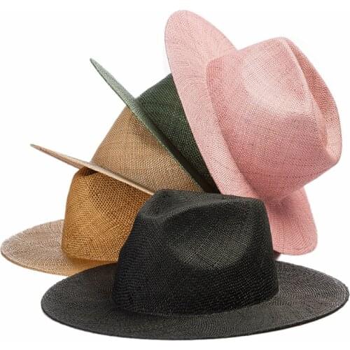 European Spring Summer Simple Fashionable Light Grass Jazz Straw Hat Big Brim Travel Sunscreen Beach Hat Treasure Grass Sun Hat
