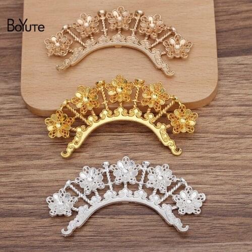 BoYuTe (10 Pieces/Lot) 75*32MM Alloy Flower Materials Factory Supply DIY Handmade Jewelry Accessories Wholesale