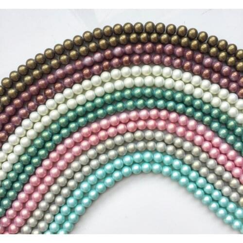 8mm imitate pearl glass beads shining multi color for jewelry making