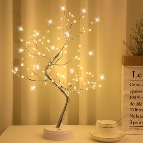 LED desktop light mini Christmas tree battery box USB dual-purpose bedroom desk decoration fairy tale light holiday lighting