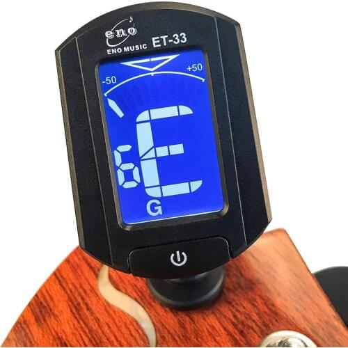 ENO Guitar Tuner Adjustable Anti-Interference LCD Clip-on Electronic Digital Guitar Chromatic ET-33 Guitar Bass Tuner