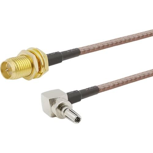 1Pcs RG316 Extension Cable Pigtail Assembly RP SMA Female Jack to CRC9 Male Plug Right Angle Connector 10cm 15cm 20cm 30cm 50cm