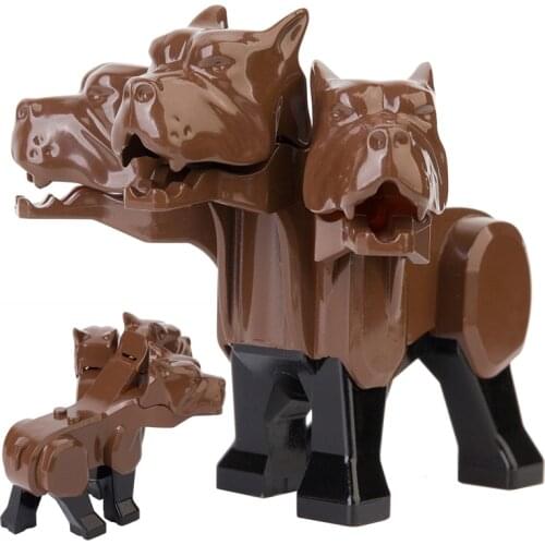 Magic Forbidden Corridor Fluffy guards Three-headed Dogs Model Building Blocks Enlighten Action Figure Toys For Children