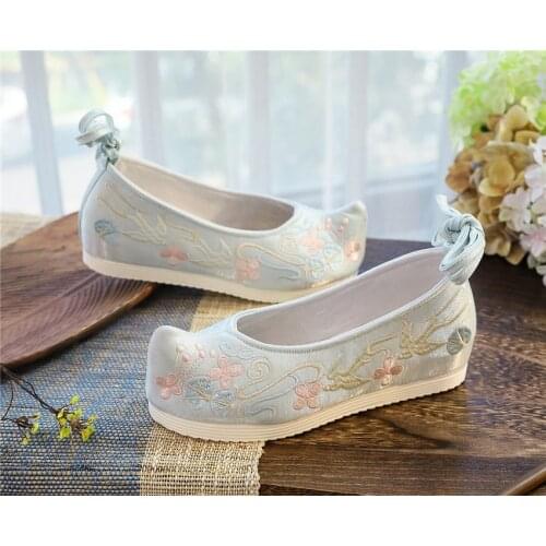 Hanfu Women Shoes Traditional Chinese Folk Dance Oriental Style Wedding Accessories Female Flat Comfy Floral Embroidery Shoes