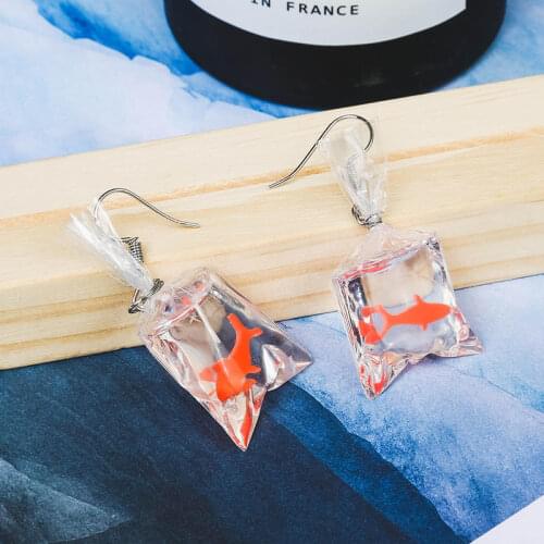 Women Creative interesting Goldfish Earrings Personality Handmade Koi Fish Female ear accessories