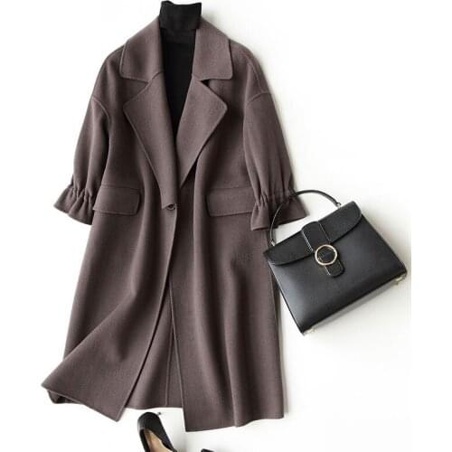 100% Woman 2020 Wool Coat Female Winter Jacket Women Long Slim Woolen Coats Cardigan Jackets manteau femme hiver WYQ1137 en s s