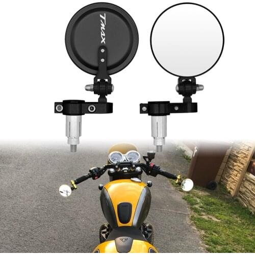 CNC aluminum Motorcycle Mirrors 3 Inch Round Folding Bar End Side Mirror For Yamaha Tmax 500 530 560 TMAX500 TMAX530 TMAX560