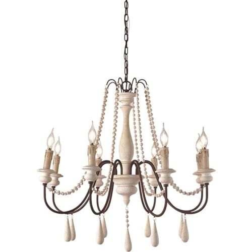 American retro country white wood restaurant clothing shop lamps Nordic bedroom living room chandelier