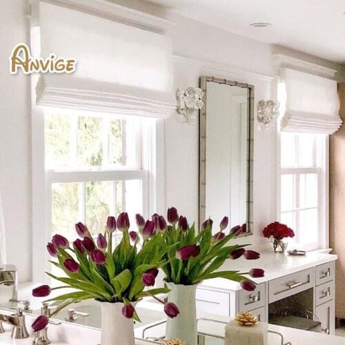White Color Blackout/Light Filtering Curtain Roman Blinds Roman Shades Customized