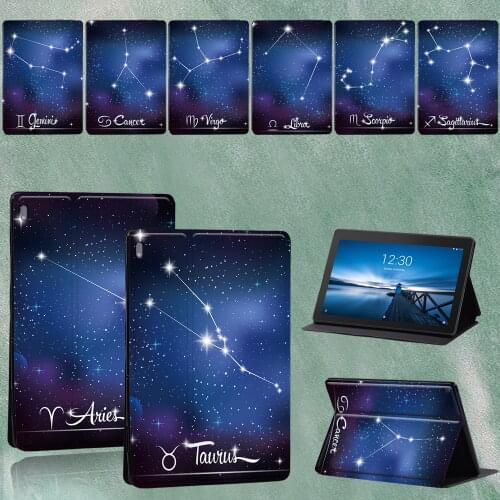 For Lenovo Tab M10 FHD Plus/Tab E10 TB-X104F TB-X104L/M10 TB-X605F TB-X505F Folding Stand Star Pattern PU Leather Tablet Case