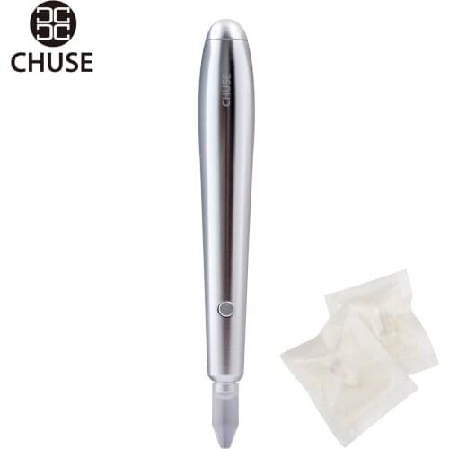 CHUSE Silver Pigment Detector Pen Tattoo Light Indicator Repair Tool for Permanent Makeup With 2 Pieces Disposable Caps
