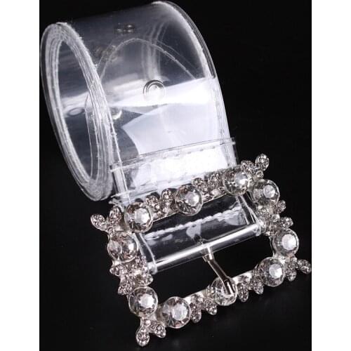 COWATHER belts for women fashion PVC wide decorated women belt transparent design female straps crystal buckle newest waistband