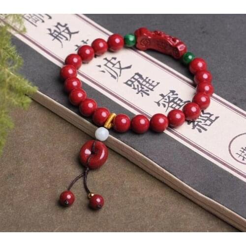 Natural Purple Cinnabar Handmade PiXiu Tibetan Buddhist Braided Bracelets Knots Lucky Rope Bangle For Women Size Adjust DropShip