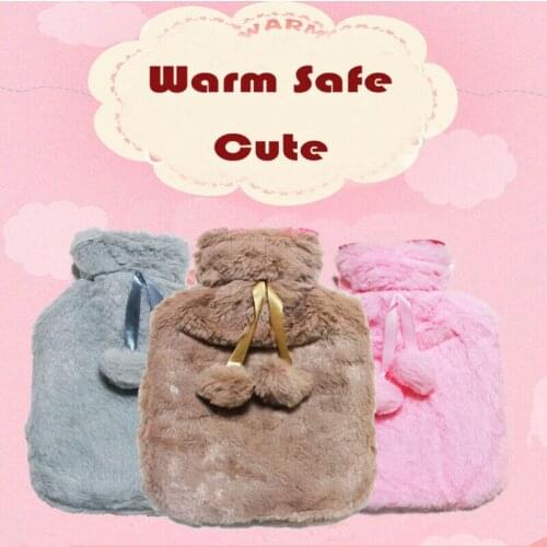 26 cm x 16cm Security Hot Soft Luxury Large Rubber Hot Water Bottle Faux Fur with Cover Plush Bag Winter Warm