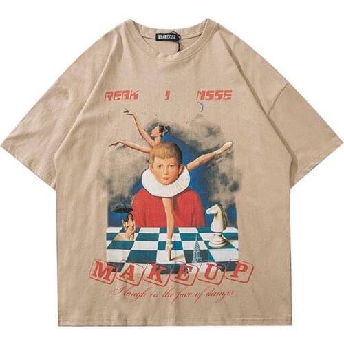 Harajuku T Shirt Men Funny Chess Graphic Streetwear Tops Hip Hop 100% Cotton 2021 Summer Oversized T Shirt for Men T-shirts