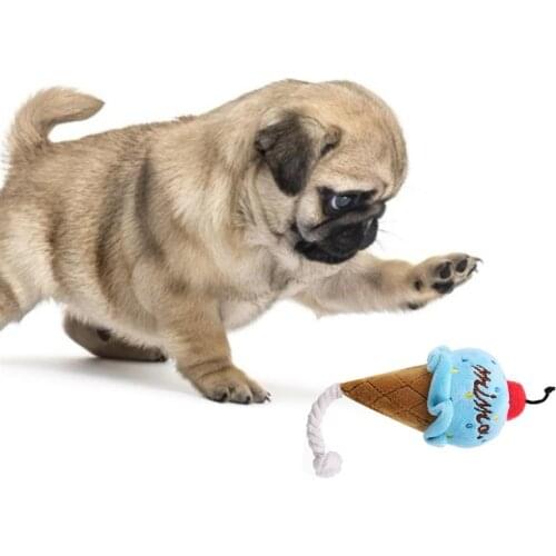 Interactive Dog Plush Toy Dog Bite Resistant Cleaning Teeth Toys Puppy Chew Sound Squeaky Toy Indoor Dogs Training Accessories