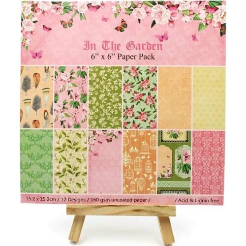 KSCRAFT 12pcs 6" Single-side Printed Feather pattern creative papercraft art paper handmade scrapbooking kit set book