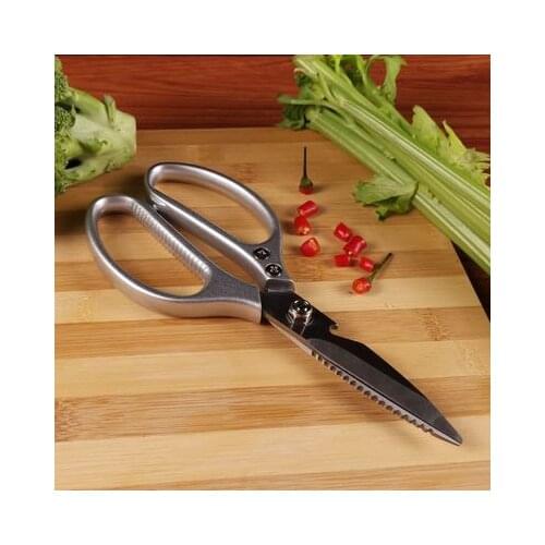 Prajna stainless steel kitchen scissors strong domestic food chicken bone scissors multi-purpose sharp aluminum handle scissors