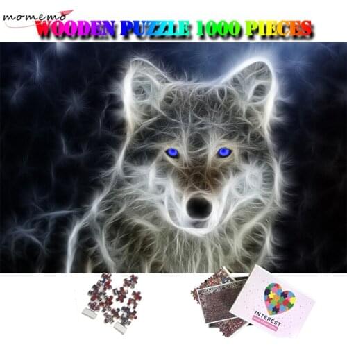 MOMEMO Wolf 1000 Pcs Puzzle Wooden Jigsaw Puzzles Relax Brain Puzzle Toy Adults Kids Teens Animal Wolf Puzzle 1000 Piezas Adulto
