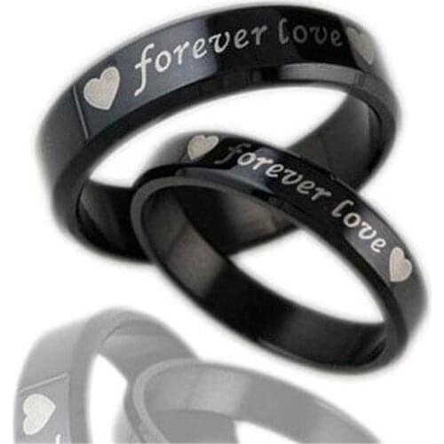 Unisex Men Women Fashion Couple Ring Steel Forever Love Ring Valentines Day Gifts