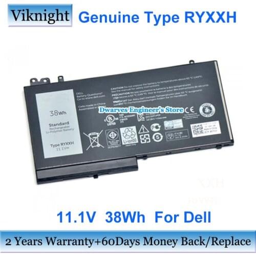 Genuine RYXXH Battery 11.1V 38Wh For Dell Latitude E5550 E5450 E5550 12 5000 0VY9ND 9P4D2 R5MD0 VY9ND Laptop Battery
