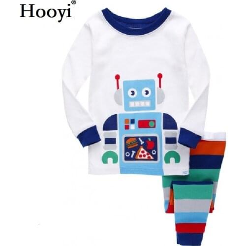Robot Children Pajamas Suit Boys Pijama Sleepwear Baby Boy Clothing Bottom T-Shirts Kids Pyjamas Home Sport Suit Clothes