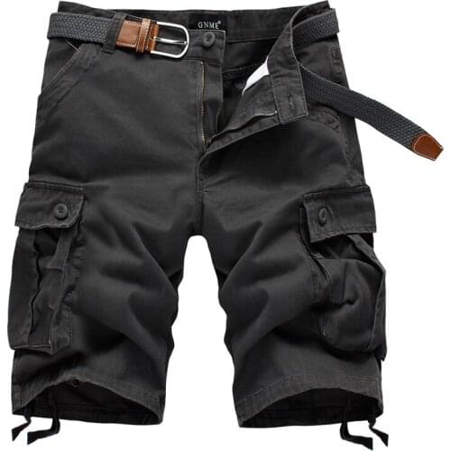Plus Size 29-44 Summer Cargo Short Men Casual Straight Knee Length Men Shorts Multi-pockets Outdoor Overalls Ropa Hombre No Belt
