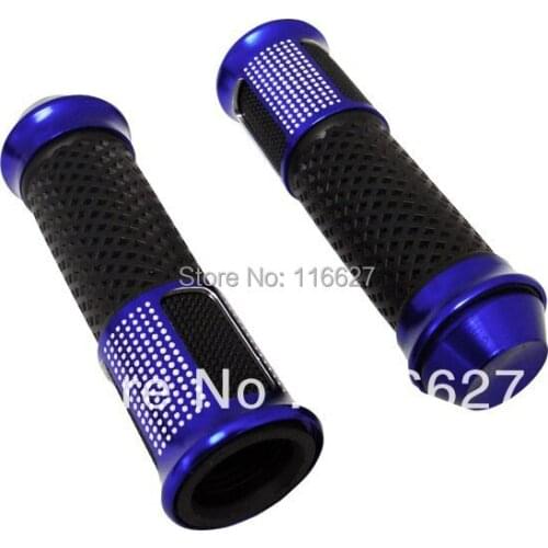 Handlebar CNC Rubber Hand Grips BLUE 7/8" for Honda Yamaha Suzuki Kawasaki Ducati BMW Freeshipping